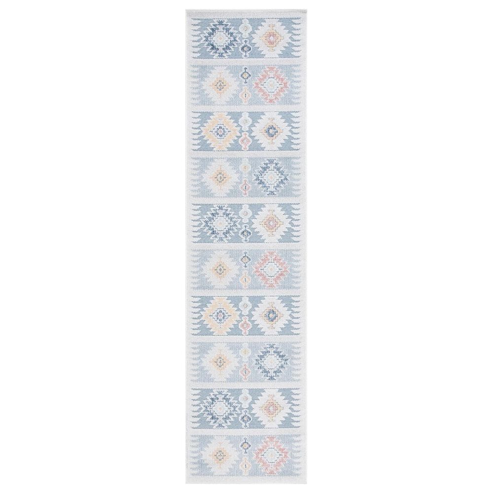 Safavieh Sarasota 2"3" x 9" Light Blue and Grey Indoor/Outdoor Runner, , large
