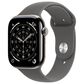 Apple Watch Series 11 (GPS+Cellular) 46mm Titanium Case with Stone Gray Sport Band - S/M in Natural and 2-Year AppleCare+, , large
