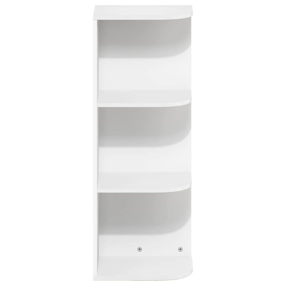 HOMLUX 3-Tier Corner Open Shelf Bookcase in White, , large