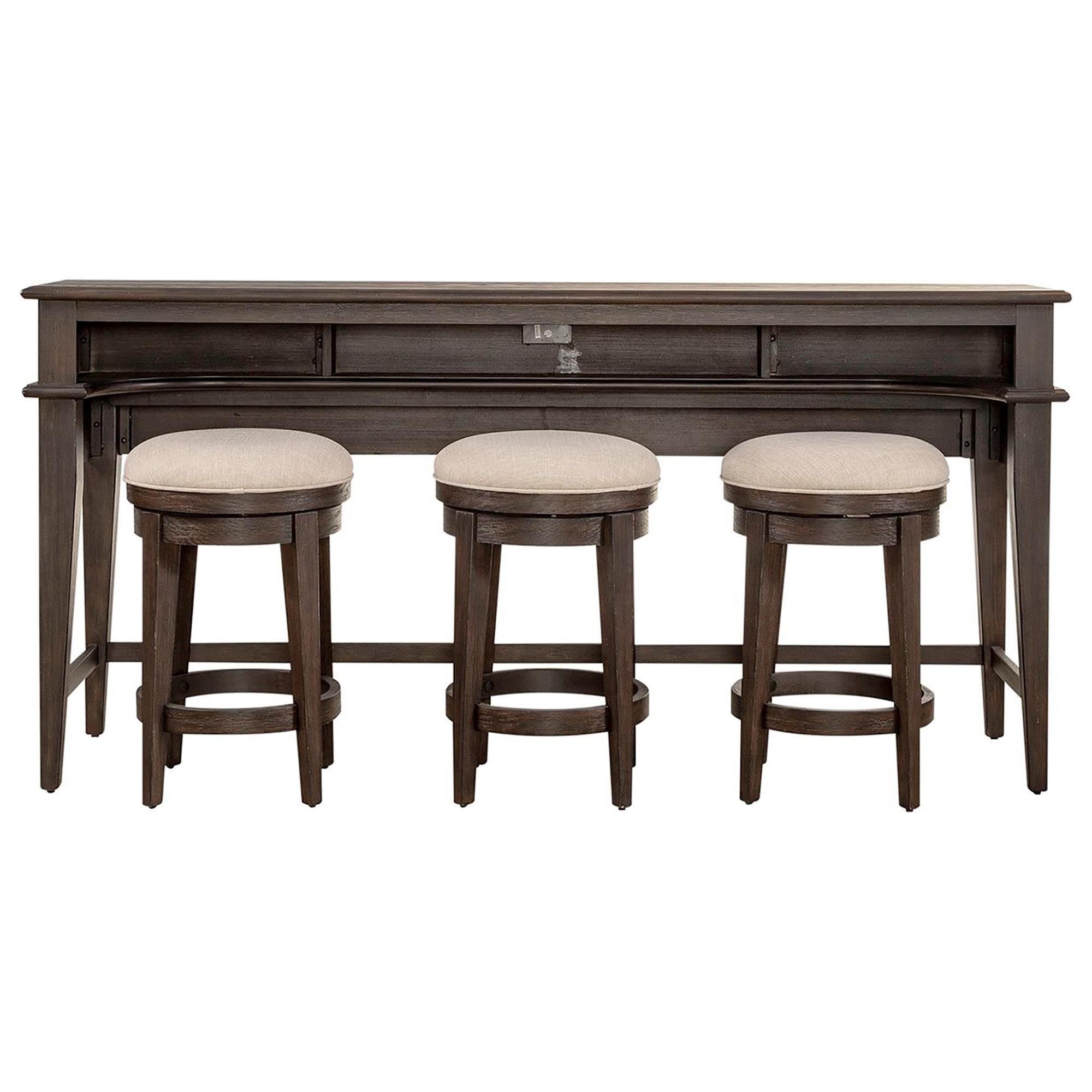Liberty Mill Creek Console Table and 3 Stools in Peppercorn NFM