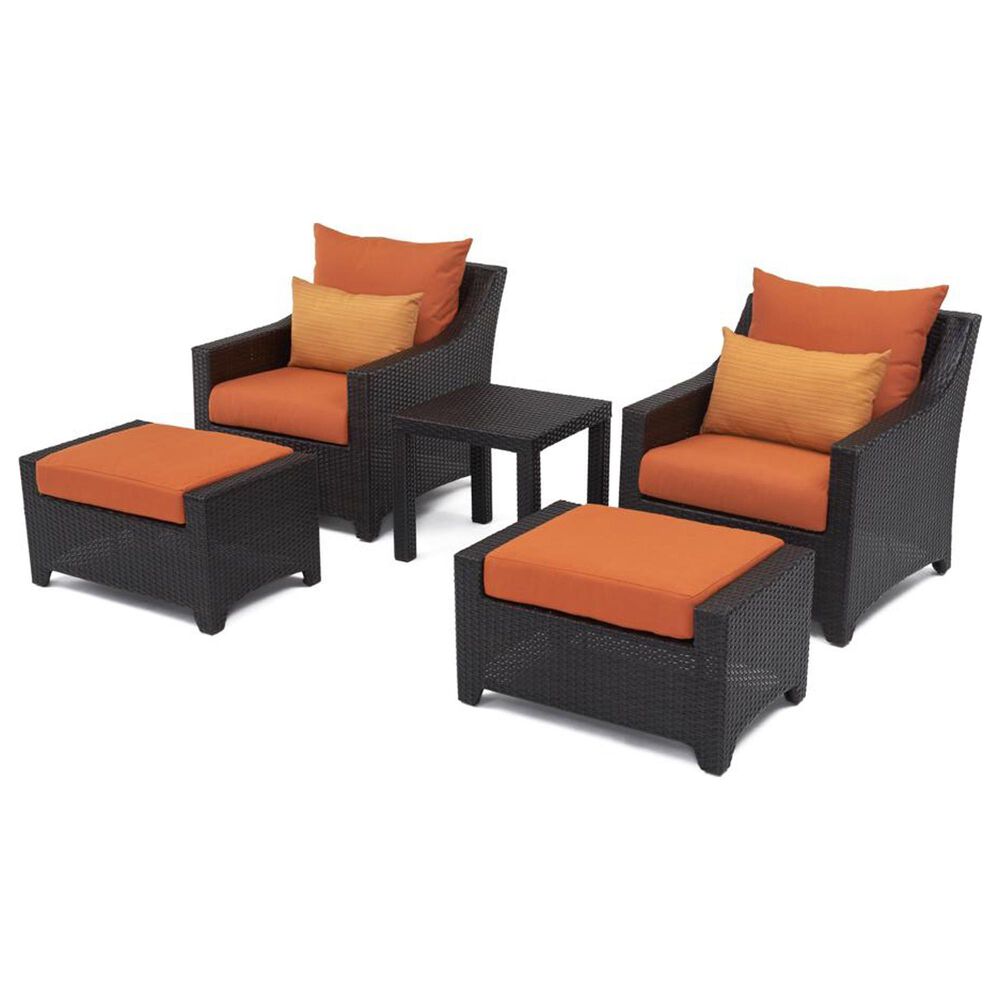 RST Brands Deco 5-Piece Sunbrella Patio Club Chair Set in Tikka Orange, , large