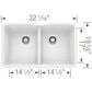 Blanco Diamond 32" Equal Double Bowl Kitchen Sink in White, , large