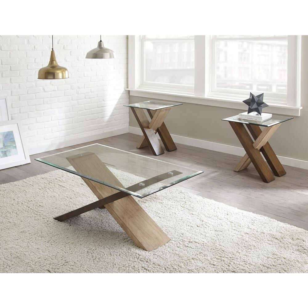 Crystal City Tasha Cocktail Table in Natural and Deep Cherry, , large