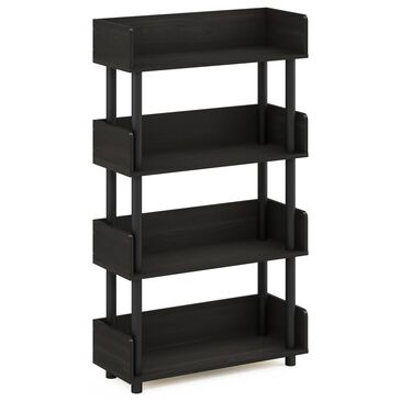 HOMLUX Turn-N-Tube 4-Tier Open Display Storage Bookshelf in Espresso, , large