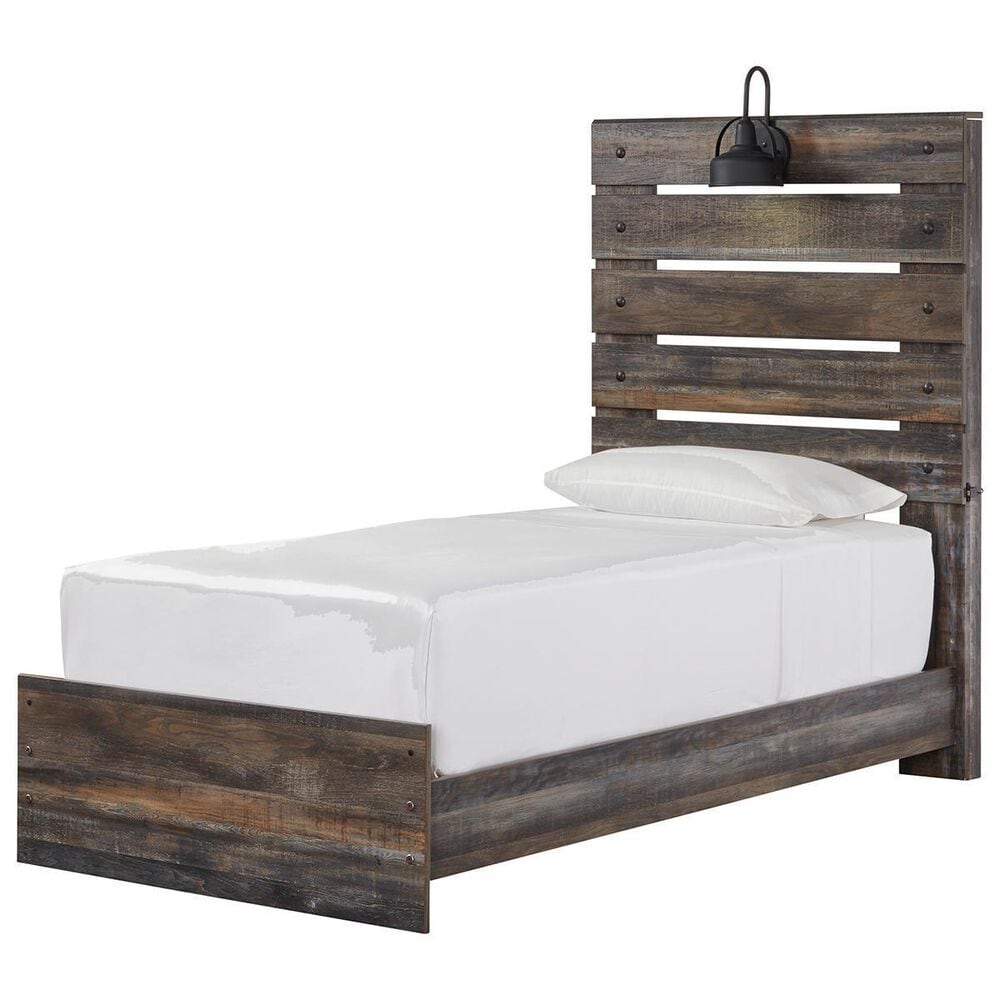 Ashley Drystan Twin Panel Bed in Rustic Brown, , large