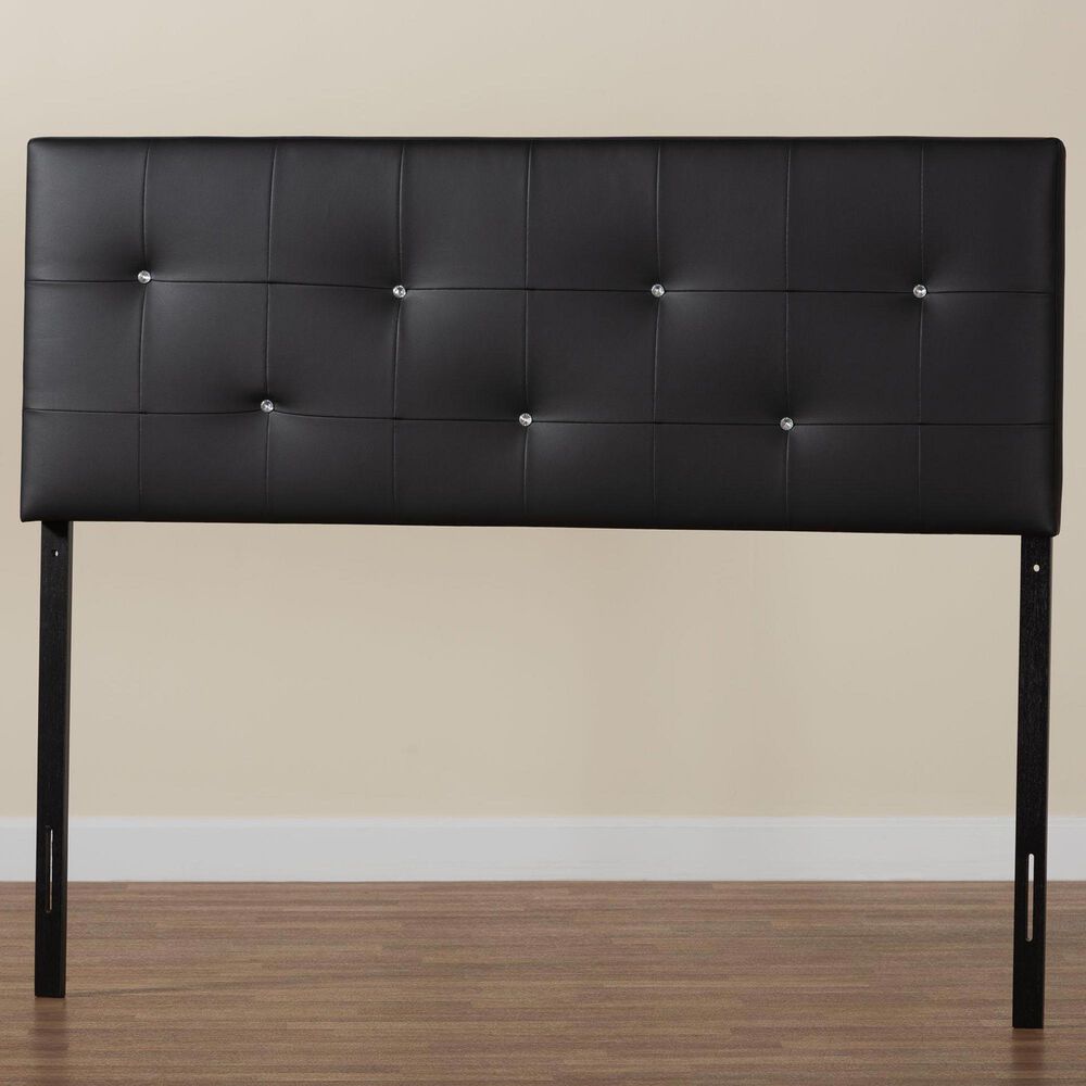 Baxton Studio Dalini King Panel Headboard in Black, , large