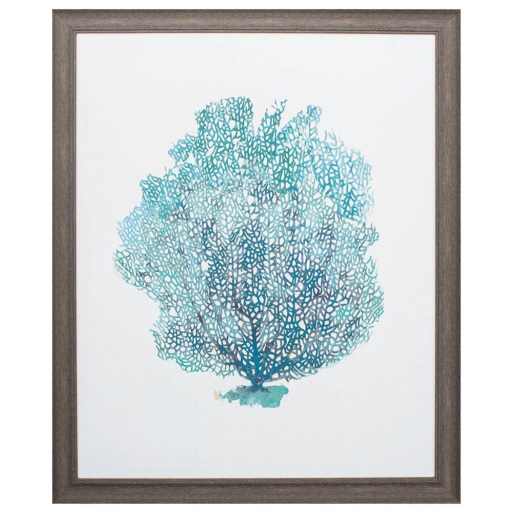 Propac Aqua Coral on White Wall Art in Teal, , large