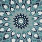 L&R Resources Sinuous Feathering Floral 6" Round Blue, Navy, Teal and White Area Rug, , large