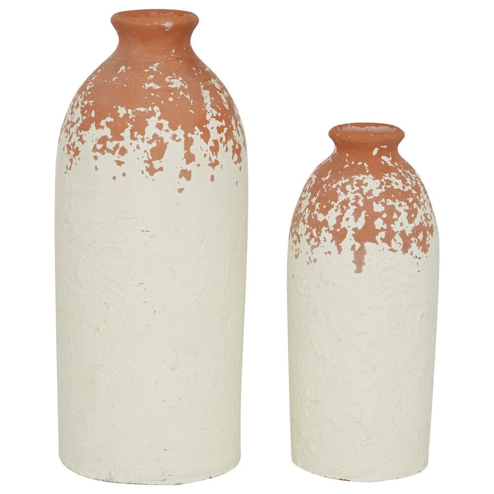 Maple and Jade Vase in White and Orange (Set of 2), , large
