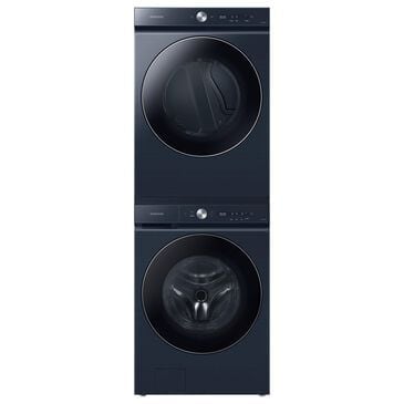 Samsung Bespoke 5.3 Cu. Ft. Front Load Washer and 7.6 Cu. Ft. Electric Dryer Laundry Pair with Stacking Kit in Brushed Navy, , large