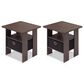 HOMLUX 2-Piece 1-Shelf End Table with Bin Drawer in Dark Brown, , large