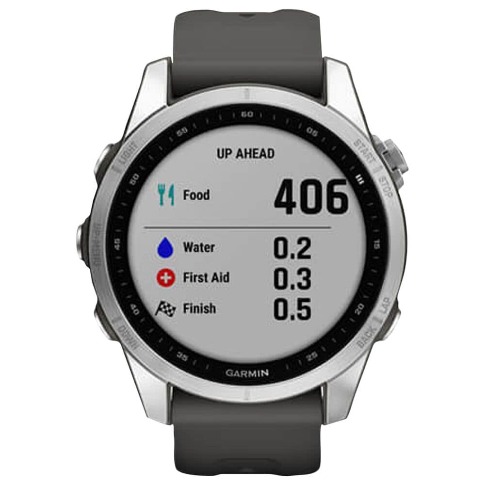 Garmin Fenix 7S Standard Edition Smartwatch in Silver with Graphite Band, , large