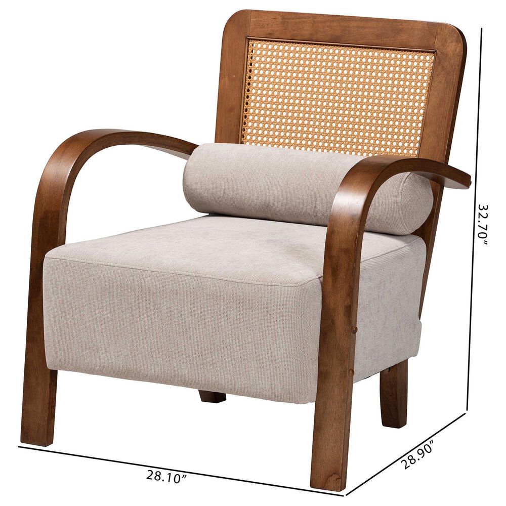 Baxton Studio Sage Arm Chair in Light Grey, , large