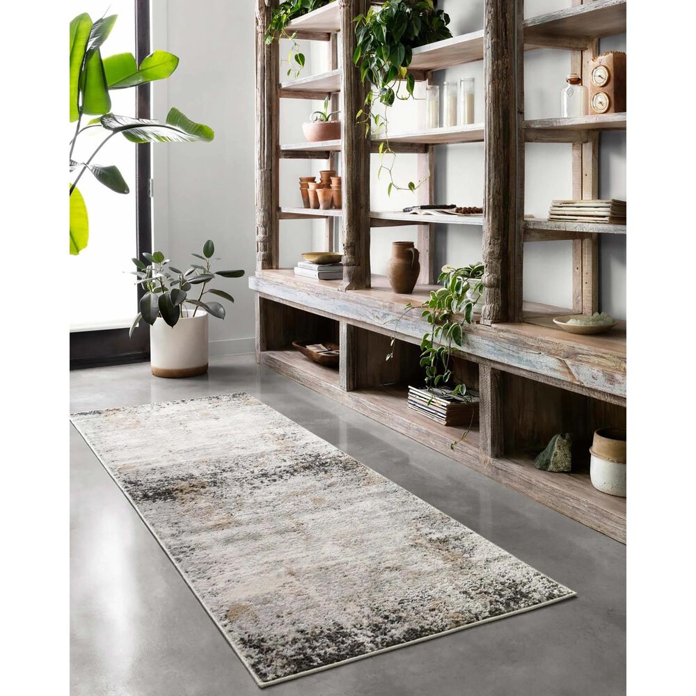 Loloi II Alchemy ALC-02 2&#39;8&quot; x 13&quot; Granite and Gold Runner, , large