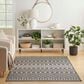 Nourison Positano Southwestern Charcoal 5" x 7" Indoor/Outdoor Area Rug, , large
