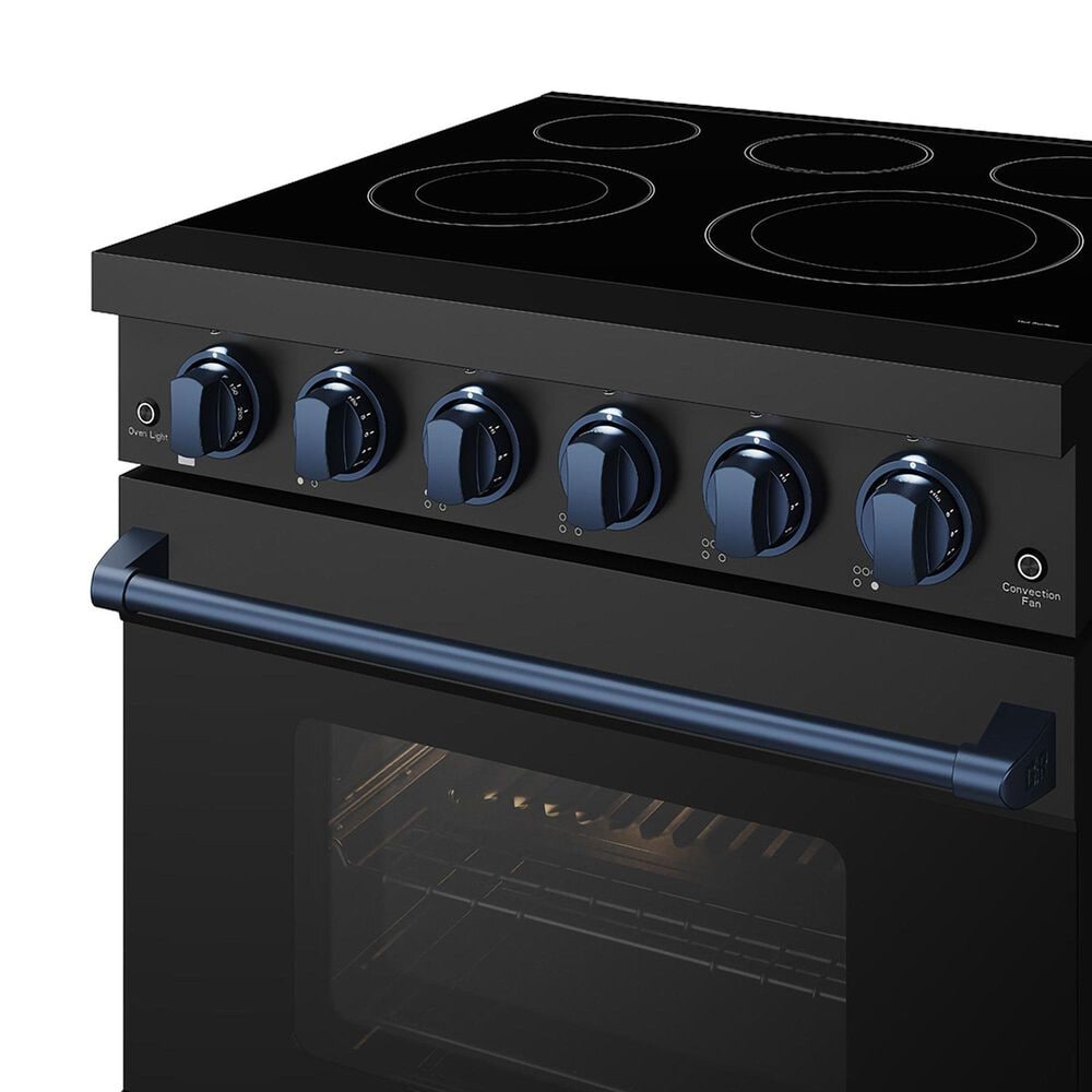 Thor Kitchen Gordon Ramsay 30" Professional Electric Range with Navy Blue Handle Kit in Black, , large