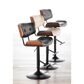 LumiSource Lombardi Swivel Adjustable Barstool with Cream Cushion in Black and Walnut, , large