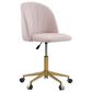 Linon Home Decor Adalynn Swivel Desk Chair with Blush Pink Cushion in Gold, , large