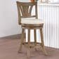Office Star Products Miller Swivel Counter Stool with Linen Cushion Seat in Medium Oak, , large