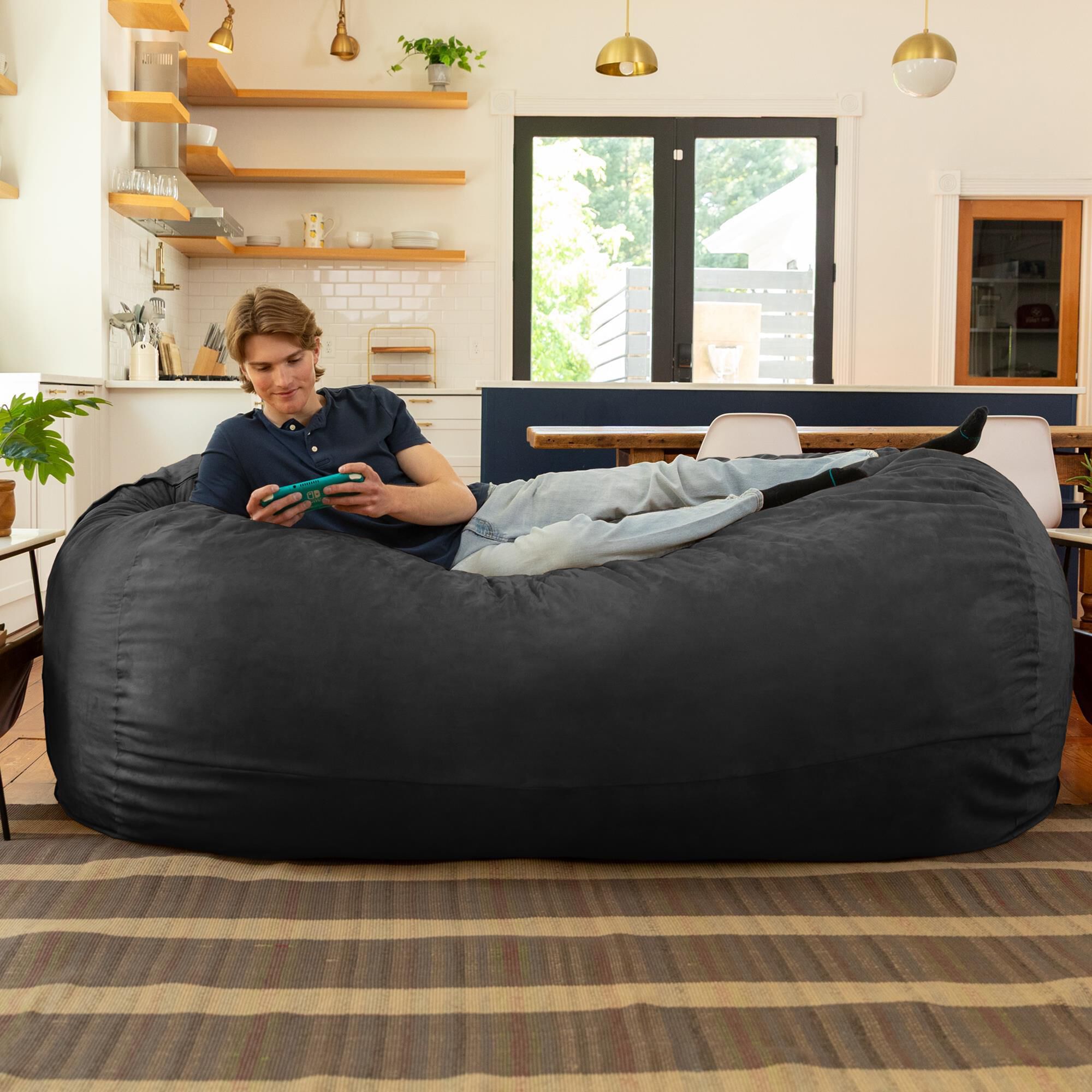 Jaxx 7' Giant Bean Bag Sofa in Black
