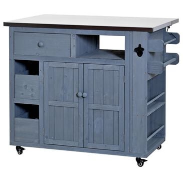 HOMLUX 41.9" Outdoor Extendable Kitchen Island in Gray, , large