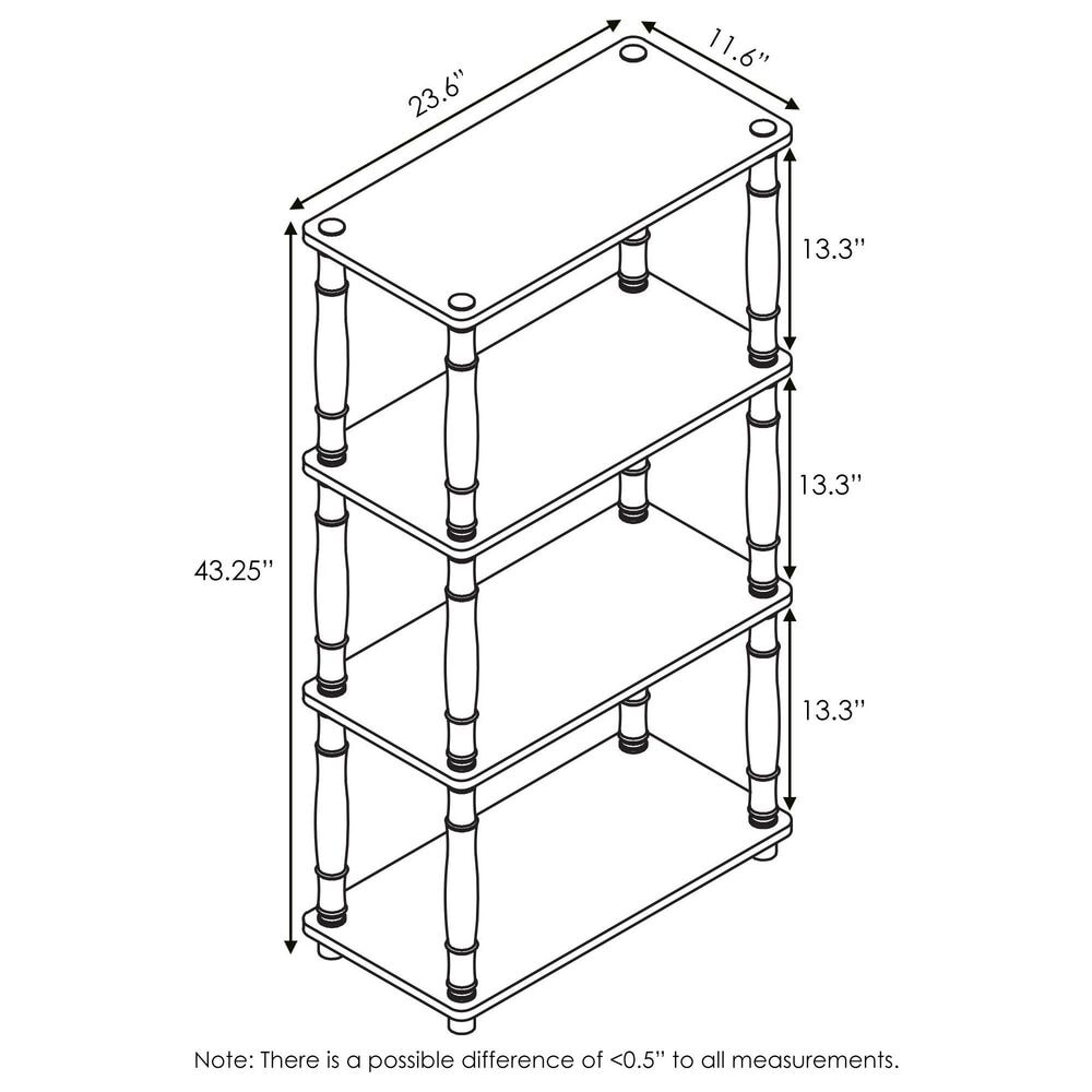 HOMLUX Turn-N-Tube 4-Tier Corner Open Storage Bookshelf in Espresso and Black, , large