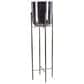Maple and Jade Dome Indoor/Outdoor Planter with Removable Stand in Polished Black (Set of 2), , large