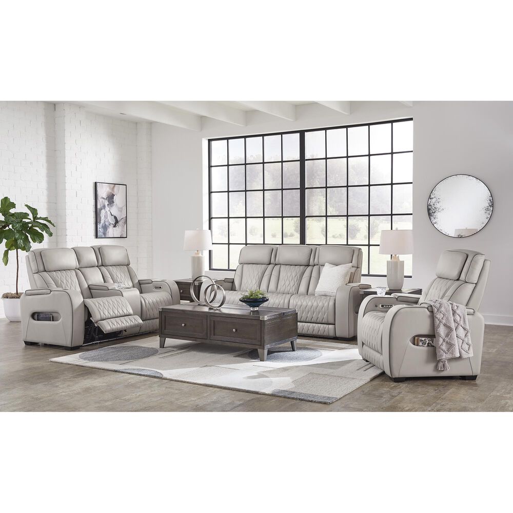 Ashley Boyington Power Reclining Sofa in Gray, , large