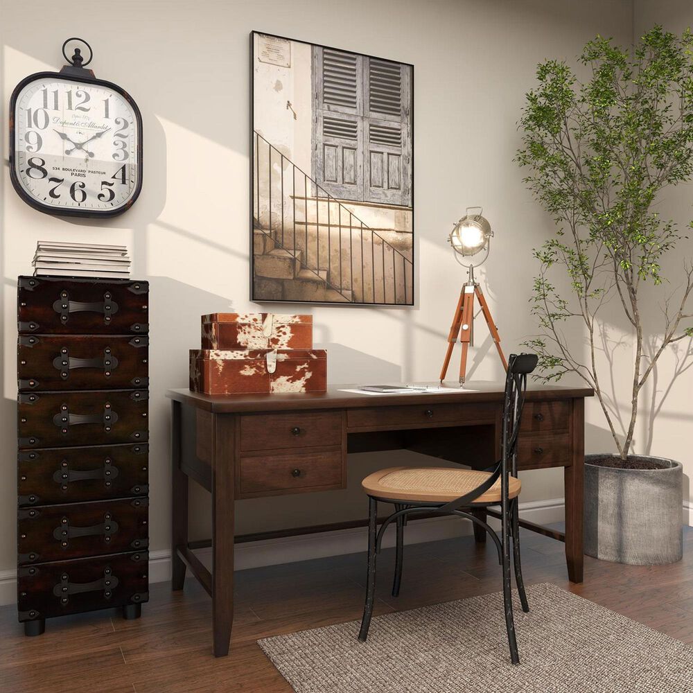 Maple and Jade 2-Piece Handmade Cowhide Decorative Box Set with Snap Front Closure in Brown and White, , large