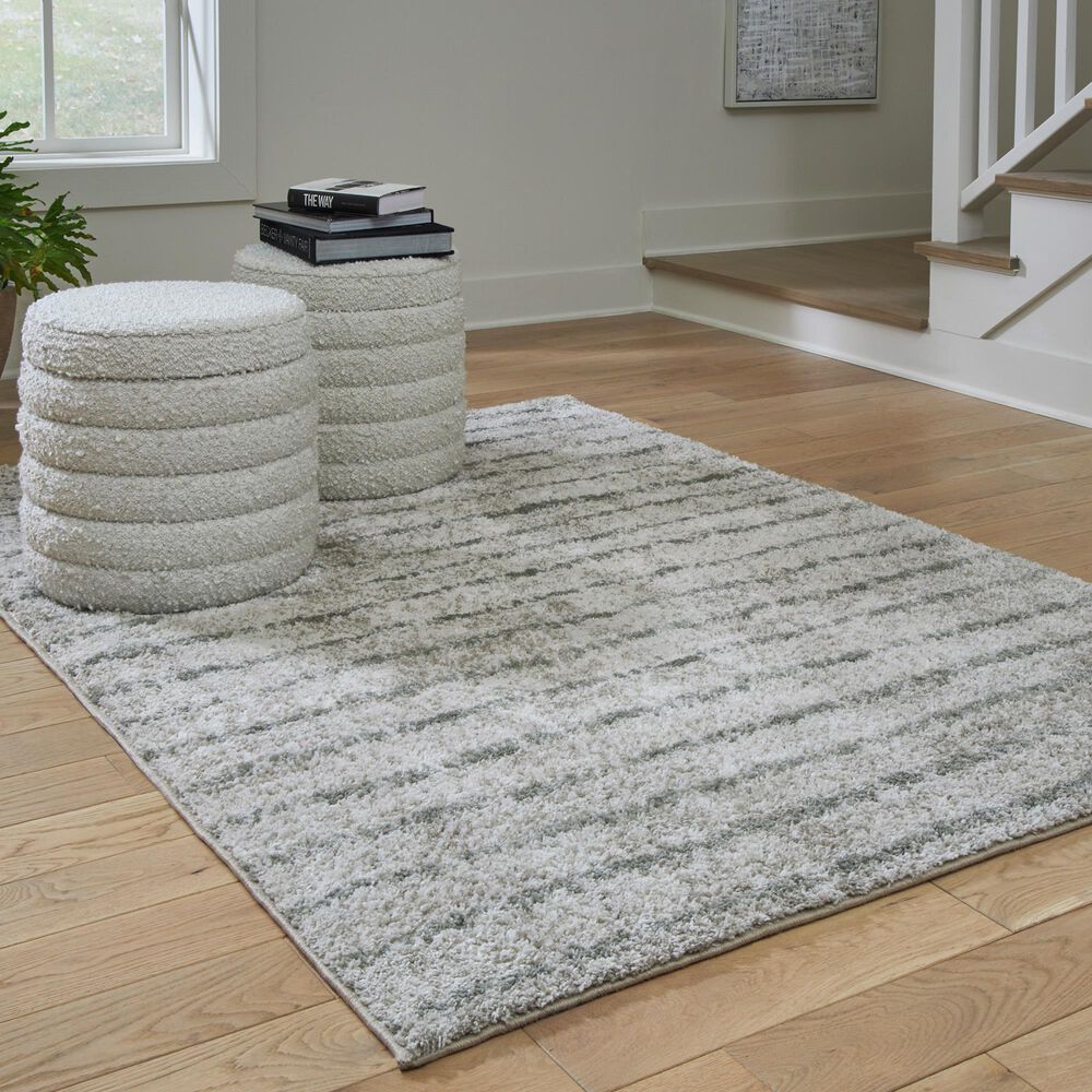 Ashley Laddway 5&#39; x 7&#39; Cream and Green Area Rug, , large