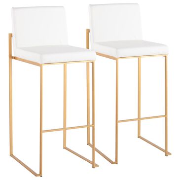 Lumisource Fuji Barstool in White (Set of 2), , large