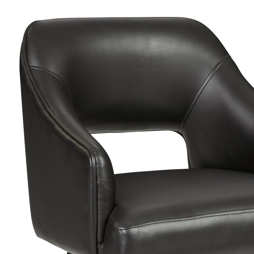 Signature Design by Ashley Tallenger 25&quot; Swivel Counter Stool with Black Cushion in Dark Brown, , large