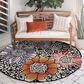 L&R Resources Sinuous Spring Blossoms 4" Scalloped Multicolor Area Rug, , large