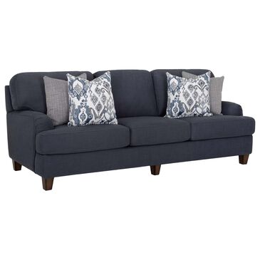 Moore Furniture Landry Stationary Sofa in Lillie Indigo, , large