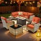 HOMLUX 9-Piece Patio Conversation Set in Orange, , large