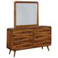 Pacific Landing Robyn 6 Drawer Dresser and Mirror in Dark Walnut, , large