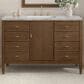 James Martin Vanities Myrrin 48" Vanity in Mid-Century Walnut with 3 cm White Zeus Quartz Top, , large