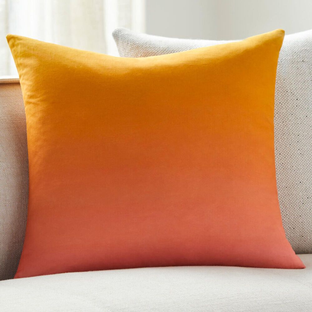 Surya Hyrum 20&quot; Square Throw Pillow in Mustard, Burnt Orange and Coral, , large