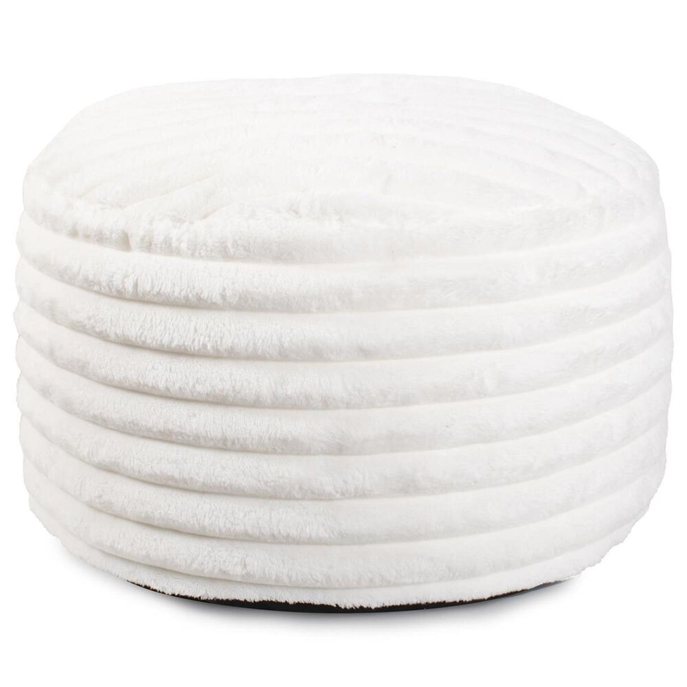 Howard Elliott Shar Pei Short Pouf in White, , large