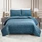 Peking Handicraft Velvet Cable Luxury 3-Piece Full/Queen Quilt Set in Blue, , large