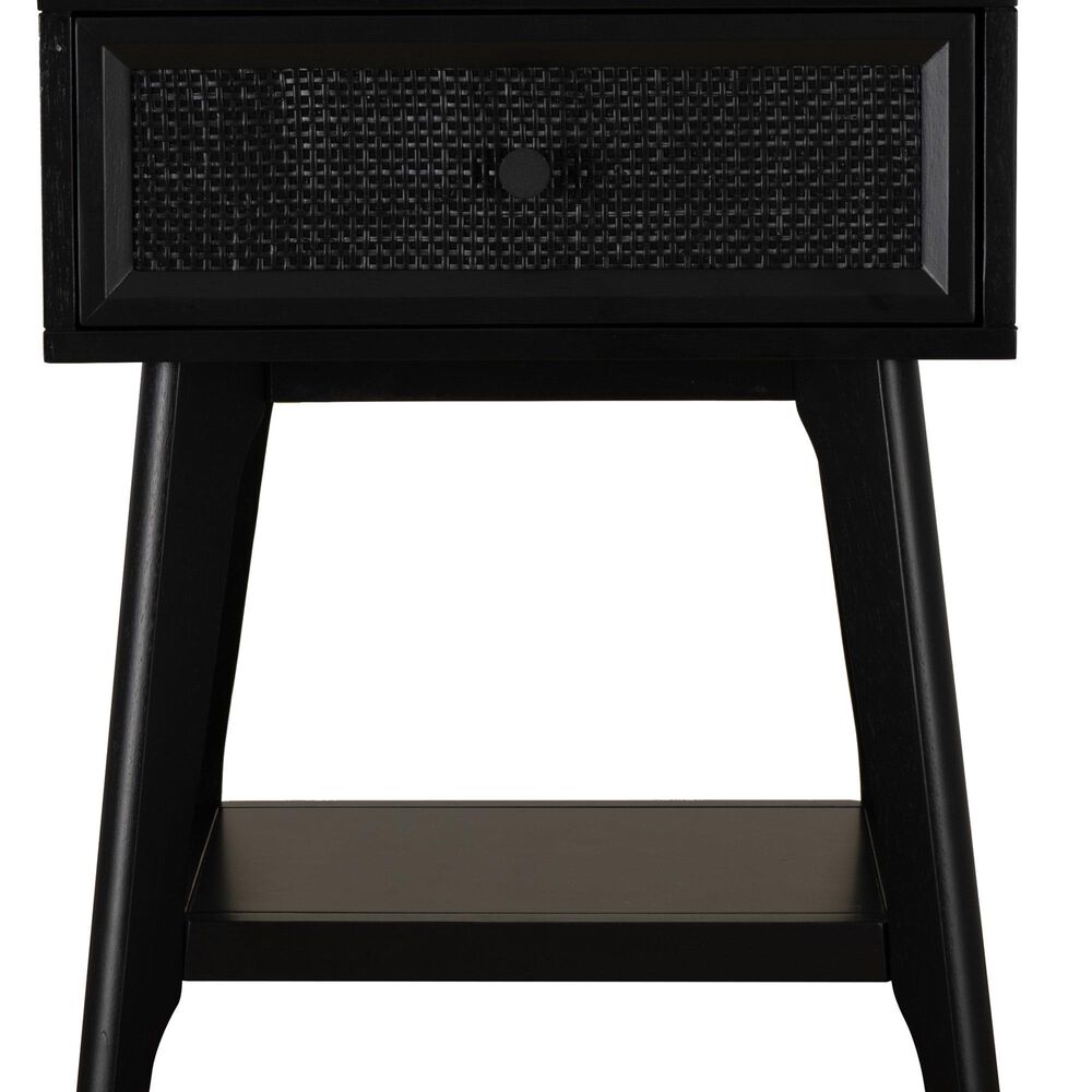 Linon Home Decor Catlett Side Table Nightstand in Matte Black, , large
