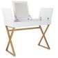 Valor Living Juliette Vanity Desk Only in Bright White and Gold, , large