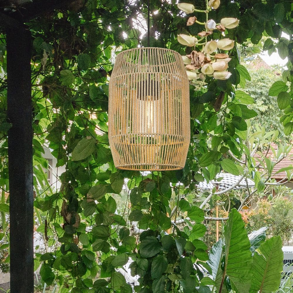 Golden Lighting Seabrooke 1-Light Outdoor Pendant in Natural Black, , large