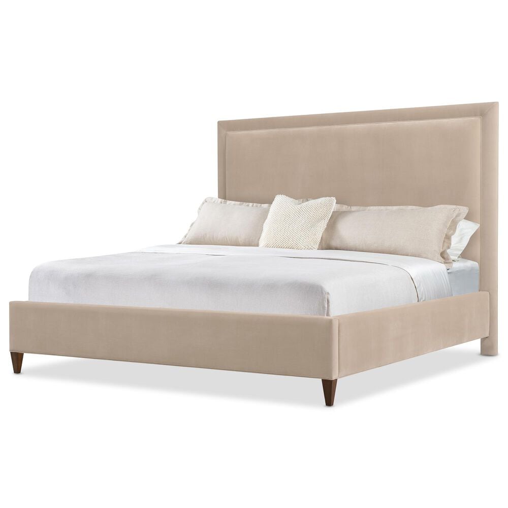 Hooker Furniture Archives King Upholstered Panel Bed in Liber Oat, , large