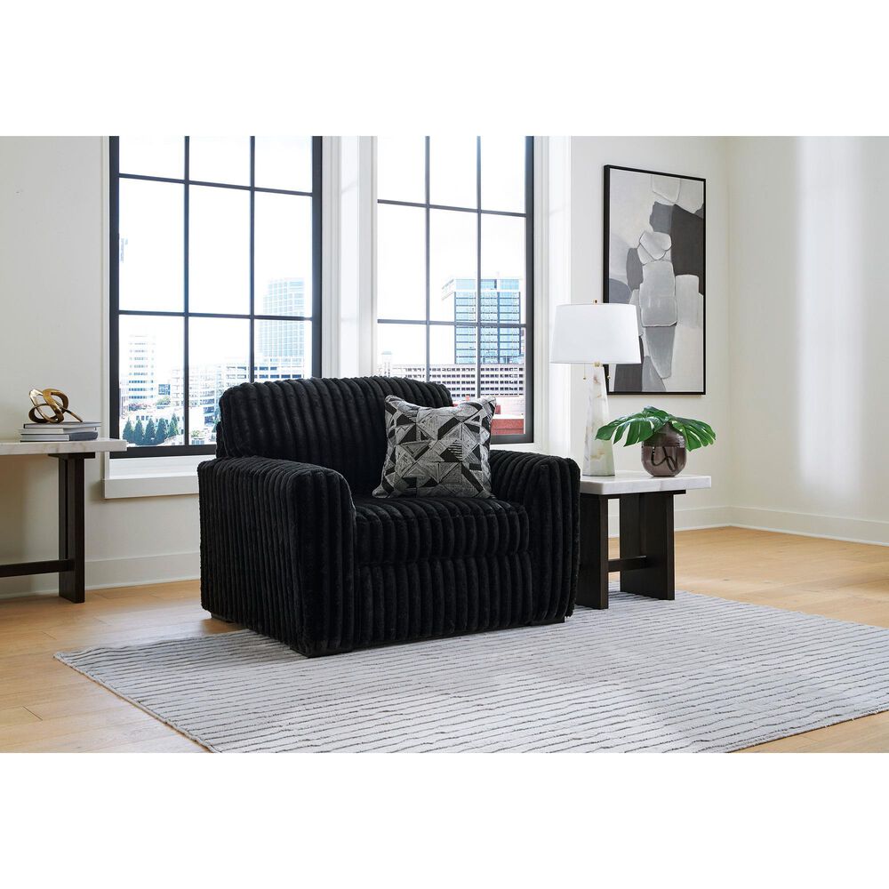 Ashley Midnight-Madness Chair and a Half in Onyx, , large