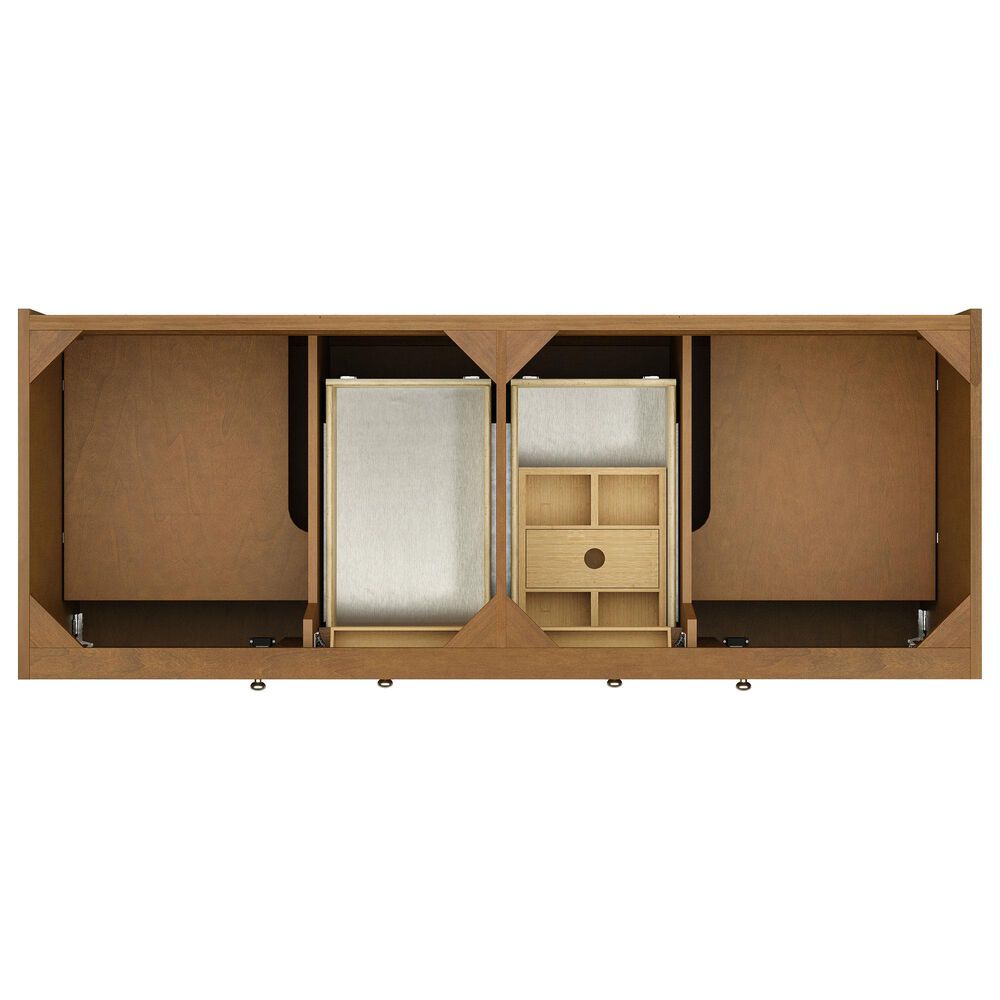 James Martin Laurent 60" Double Bathroom Vanity in Honey Oak with 3 cm Ethereal Noctis Silestone Top and Rectangular Sinks, , large