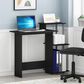 HOMLUX 40" Computer Desk with Open Side Shelves in Black and Grey, , large