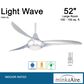 Minka-Aire Light Wave 52" Ceiling Fan with LED Light in Silver, , large