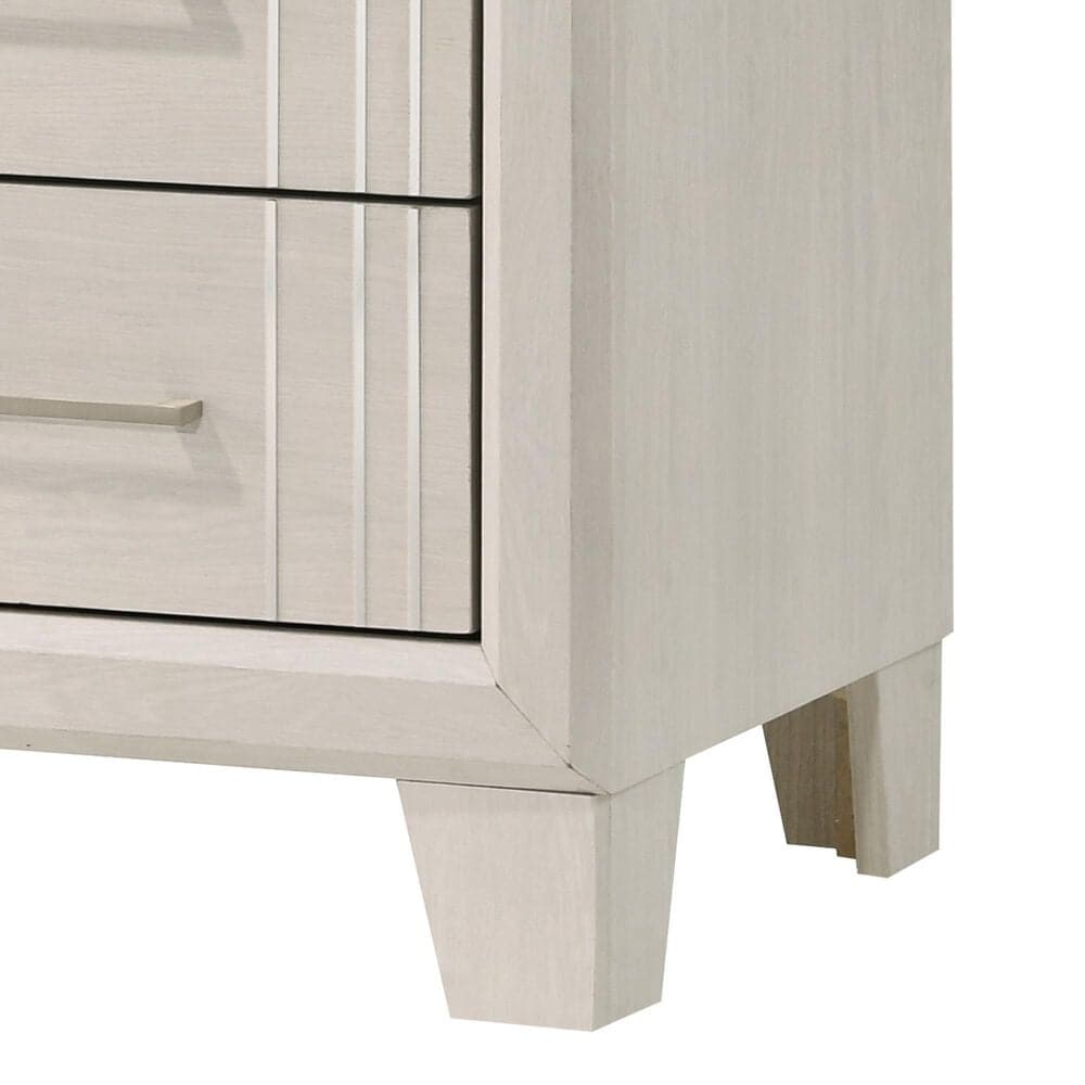 Crown Mark Charlie 2-Drawer Nightstand in White, , large