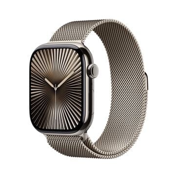 Apple Watch Series 10 GPS + Cellular 46mm Natural Titanium Case with Natural Milanese Loop - S/M, , large